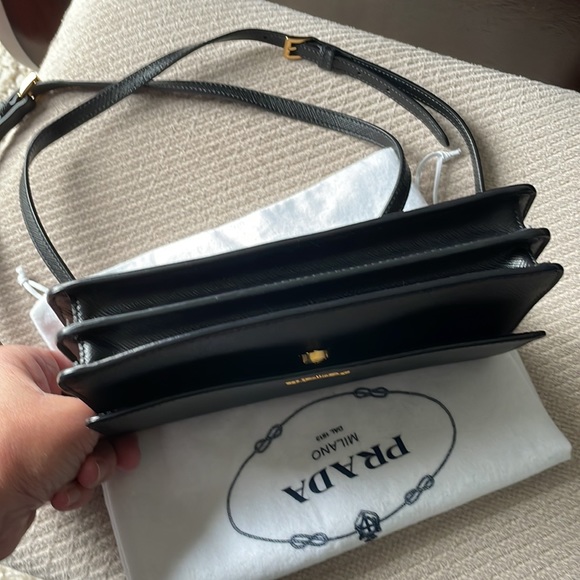 Authentic Black Prada Saffiano Clutch - Picture 9 of 9